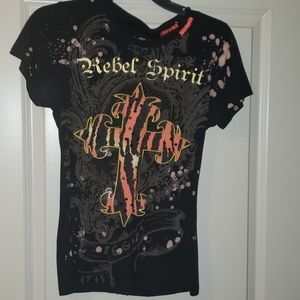 Rebel spirit distressed tee